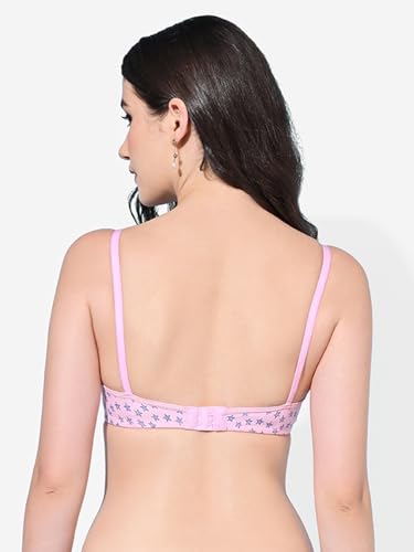 Image of FIMS - Fashion is my style Women Cotton Blend Padded Non-Wired Everyday Bra Pack of 1 Cup- B Multicolor