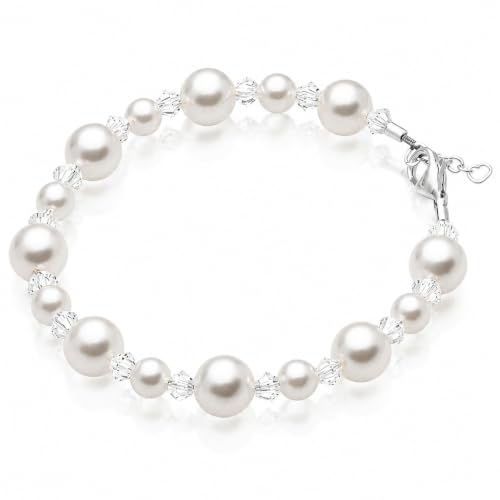 Image of Baby Crystals White Pearl Crystal Bracelet for Girl | Littel Girl Jewelry