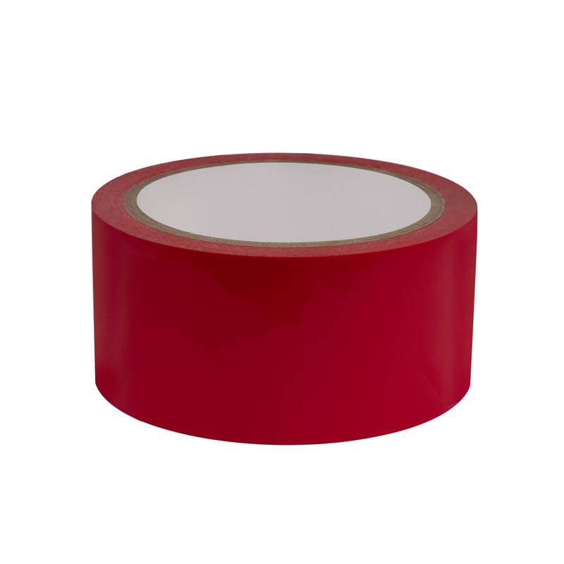 Image of DM TAPES Floor Marking Tape for Safety | Self Adhesive Tape | Multipurpose Marking Tape, for Warehouses and Commercial Use | (Red)
