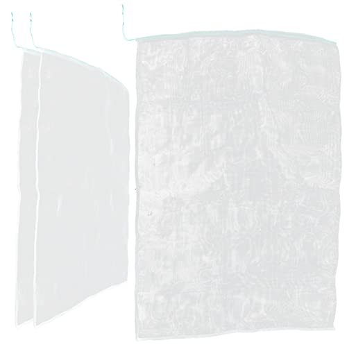 SUPVOX 3pcs Large Net Bags Durable Plant Protection Covers for Fruits Vegetables and Flowers Breathable Convenient Drawstring Design