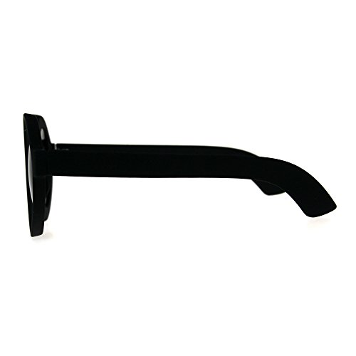 Womens Mod Circle Round Thick Plastic Retro Vintage Sunglasses All Black3