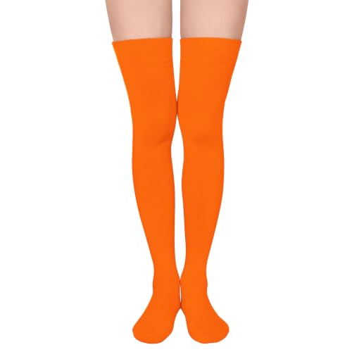 Image of Azue Women Non Slip Thigh High Socks Knee High Boot Stocking Leg Warmers | Soft cotton comfort,Non-slip silicone stay-up fit,Elastic stretch,Vibrant colors for daily wear,Halloween,or cosplay
