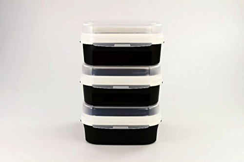 Tupperware originale TUPPERWARE Mini Top Class Rettangolar 1,2 L nero piatto (3)