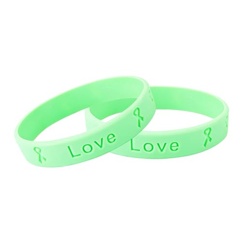 5 Pack Light Green Silicone Bracelets – Celiac Disease – Perfect for Fundraising and Gift-Giving Light Green Rubber Wristbands