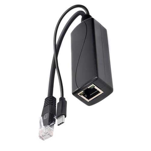 PLCPDM 15.4W Type C to Gigabit PoEs Ethernet Adapter 100Mbps RJ45 Converters for Fast Speed Networking Connectivitys