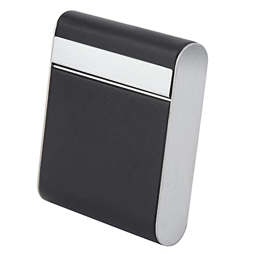 Leather Cigarette Case for Women Men, Waterproof Cigarette Case Cigarette Box Black (Black)
