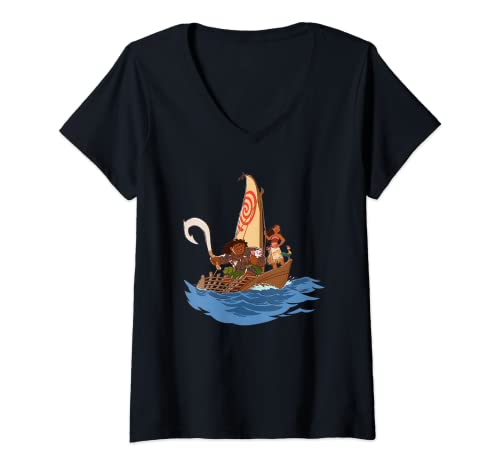 Mujer Vaiana Maui Vaiana Voyage Camiseta Cuello V