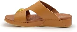 Al Baaz 1018 Arabic Sandals for Men - Traditional Leather Men Sandals - Anti Slippery Mens Sandals - Open-Toe Leather Sandals for Men