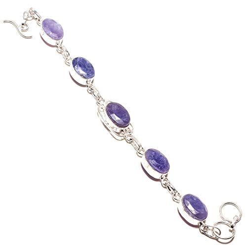 Bracelet saphir bleu en argent 925 fait main | Élégance et éclat