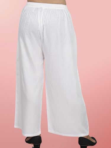 Image of Women's Solid Rayon Palazzo Pants Regular Palazo