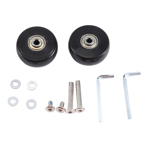 Wadakada Ensemble de 2 Roues D'Accessoires de Valise à Bagages 50 X 22 Mm, Roulettes Pivotantes en PU, Roulements en Acier au, Kits de Réparation