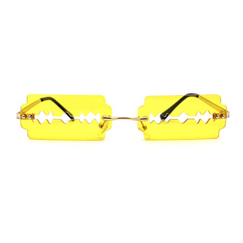 Image of SA106 Razor Blade Shape Funky Hipster Rimless Sunglasses