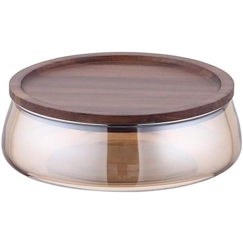 KQQKフルーツ 皿 ガラス フルーツバスケット果物皿 クリア スナック ボウル ガラスコンポート 相思木蓋 フルーツボウル お菓子 果物 小物 フルーツプレート 食器 ケース 簡潔 卓上用品 キッチン用品 シンプル おしゃれ ベース付き 北欧 インテリア