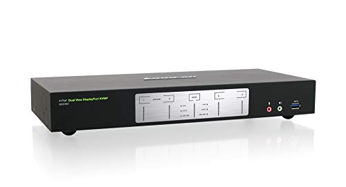 Image of IOGEAR 4-Port Dual View DisplayPort KVMP Switch - 4K 60Hz - 2 DisplayPort In Per Channel - 2-Port USB 3.1 Hub 5Gbps - Keyboard Mouse Input - 7.1 HD Audio - Front Panel Selector - TAA Mac /Win - GCS1944