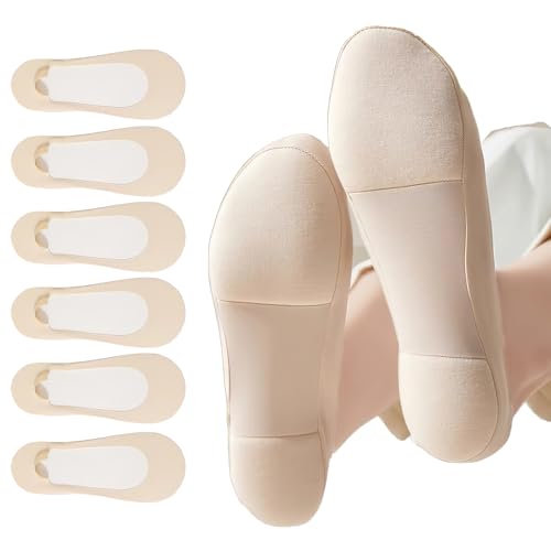 6 Pair Ultra Low Cut Invisible Womens No Show Socks With Padding For Flats Loafer, Size 5-7,8-10.5,11-13,