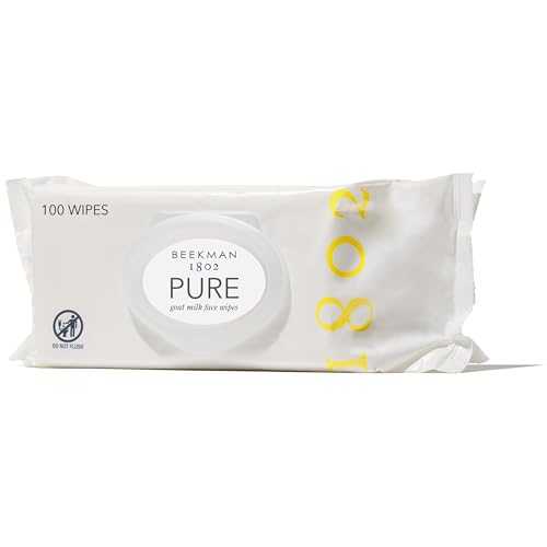 Beekman 1802 Face Wipes – Makeup Remover Wipes for Face, Facial Cleansing Wipes that Remove Makeup & Dirt, Travel Essentials, Face Wipes with Goat Milk & Aloe, Fragrane Free 100 Count