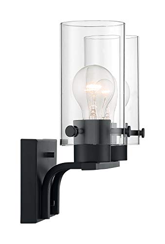Image of Nuvo 60 /7272 Sommerset 2-Light Vanity Fixture with Clear Glass - Matte Black Finish