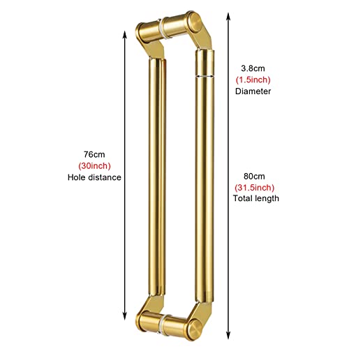 Poignée de porte en acier inoxydable robuste double face 32 pouces