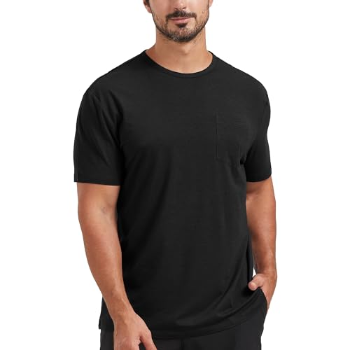 netdraw men39s ultra soft bamboo viscose pocket t-shirt classic fit lightweight cooling short sleeve casual basic shirt