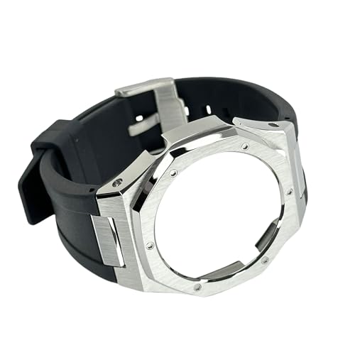 GA2100 Casioak Modification Kit – Octagonal 316L Stainless Steel Bezel and Fluororubber Strap Compatible with Casio G-SHOCK GA-B2100/GA-2100/GA-2110, Includes Installation Tools3