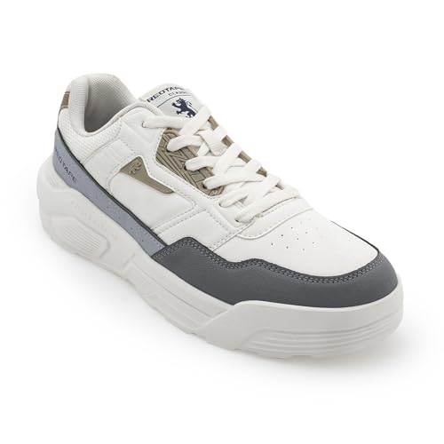 Image of Red Tape Men's Sneakers Blue Pu Mesh Round Toe Lace-Up Lightweight Comfort