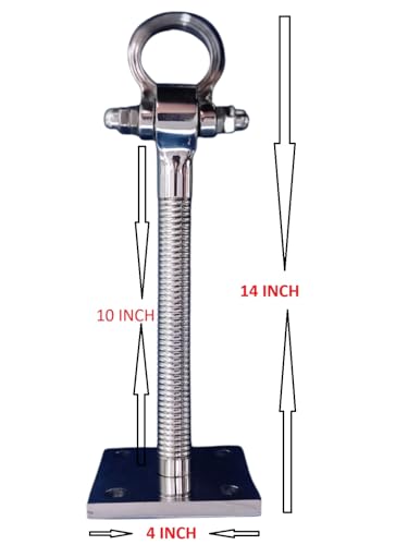 Image of Pure Stainless Steel HI-Grade Quality Life TIME WARRENTY, Ceiling KADA Swing, Patio 16MM Rod with Weight Capacity of 2000KG, (Pack of 2PCS) Strong and Sturdy (14 INCH)