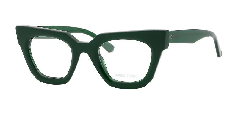 Enrico Coveri Okulary ECV154 dla kobiet, okulary korekcyjne, pasują do wszystkich rodzajów soczewek, Zielony
