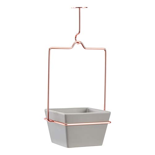 Preisvergleich Produktbild AmazonBasics Pflanztopf zum Aufhängen, quadratisch, Grau / Kupferfarben