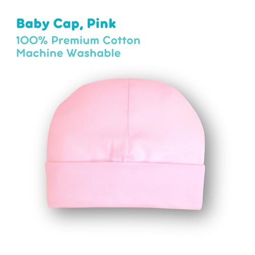 COTTON STUFF Baby Caps 3-Pack – 100% Cotton Soft Infant Hats (0–3 Months)3
