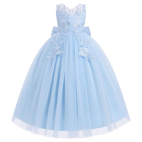 IDOPIP Flower Girl Lace Dress for Kids Wedding Bridesmaid Pa