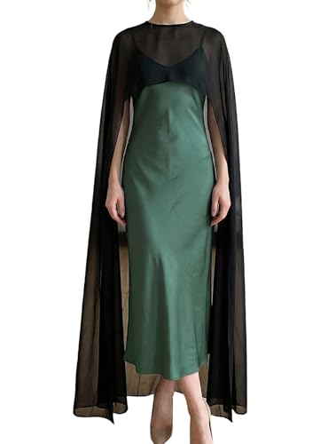 Faretumiya Women Chiffon Long Cape High Low Flowy...