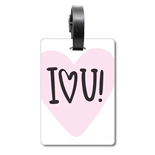 Étiquette valise rose I Love You idée cadeau voyageur