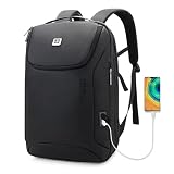 JD JODEBES Slim Business Laptop Backpack for Men Women,15.6/17.3 inch Professional Work Bag,180° Full Open TSA Friendly Office Daypack,Water Resistant Minimalist Commuter Backpack with USB Port,Black