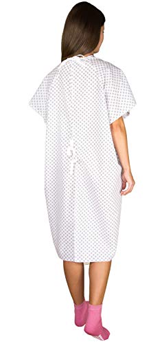 Hospital Gown Back Tie - White - 12 Pack - Thumbnail 2