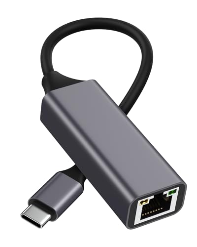 AILKIN Ethernet Adapter USB C, USB Type C 3.1 to RJ45 Dongle Adapter, Portable Gigabit LAN Network Converter to USBC Compatible with iPhone 15 Pro Max, Galaxy S24 Ultra, MacBook Pro/Air, iPad, Switch