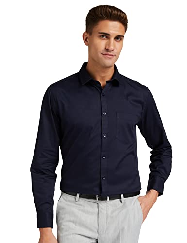 Image of Amazon Brand - Symbol Men's Solid Cotton Slim Fit Formal Shirt | Plain | Full Sleeve
