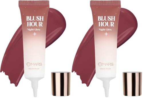 Image of MARS Liquid Blush Hour (12 ml) (06-NIGHT GLOW) | Dewy-Matte Finish | Highly Pigmented | Lightweight & Long-Lasting Formula | Effortless Application (Pack of 2)