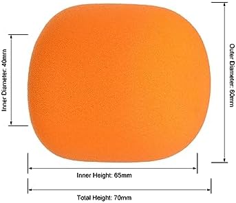 uxcell 2PCS Thicken Ball-Type Sponge Foam Mic Cover Handheld Microphone Windscreen Shield Protection Orange for KTV Broadcasting image 4