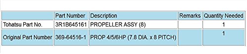 Oversee 7.8 X 8 Aluminium Outboard Propeller For Tohatsu Nissan Outboard Motor 4Hp 5Hp 6Hp Hangkai Boat Motor Propeller Replace For Oem No. 3R1W64516-0 #TOP6