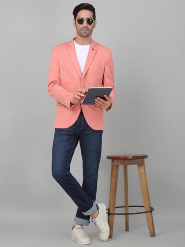Image of Cantabil Self Design Full Sleeves Notch Lapel Casual Blazer for Men | Casual Blazer for Men | Men Blazer for Casual (P MBZC00057)