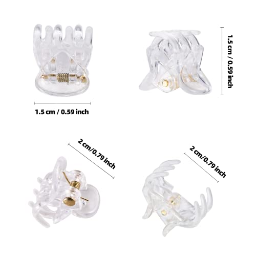 45 pinzas mini transparentes para cabello, 1/2 pulg miniatura 2