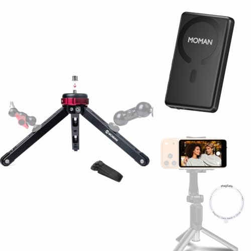 Moman Mini Trépied avec Écran Moniteur Selfie sans Fil Magnétique...