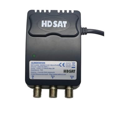 Kit Preamplificateur de Mat 5G TNT UHF + Alim 12V 2 Sorties - Gain 38dB Réglable - Amplificat