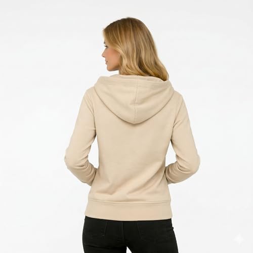Image of HOODLIFE Women's Zip-Up Hoodie Sweatshirt - Soft Cotton Fleece Jacket with Hood, Full Zipper, Kangaroo Pocket, Casual Winter Hoodie for Women