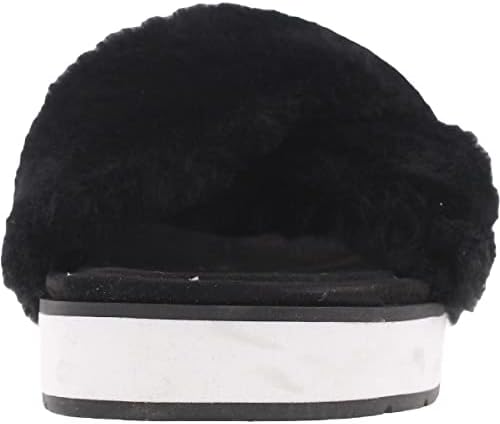 Koolaburra by UGG Women's ROUBIE Fuzz Slide Sandal, Black, 7 | Image 2