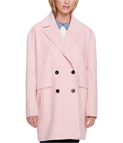 Image of Tommy Hilfiger Womens Double-Breasted Coat, Pink, Large