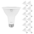 LUXRITE PAR30 Long Neck LED Flood Light Bulb, 75W Equivalent, 5 Color Selectable 2700K-5000K, 850 Lumens, 10W, Dimmable LED Spotlight Bulb, Damp Rated, ETL Listed, E26 Base - Indoor Outdoor (12 Pack)