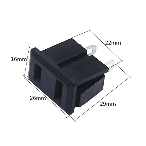 100pcs SP-864 AC 10A/250V 15A/125V US Plug Panel Mount US Outlet Power Socket 2pin Black
