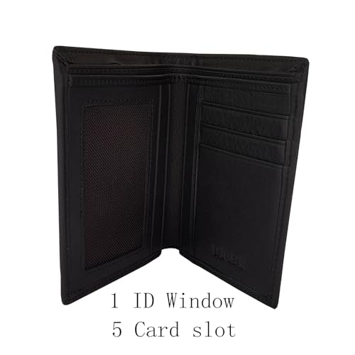 Genuine Leather Bifold Wallet for Men, Classic Black Wallet, 6 Card Slots 3 cash pockets,Gift For Men,Money Clip Mens Wallet (65995-2)4