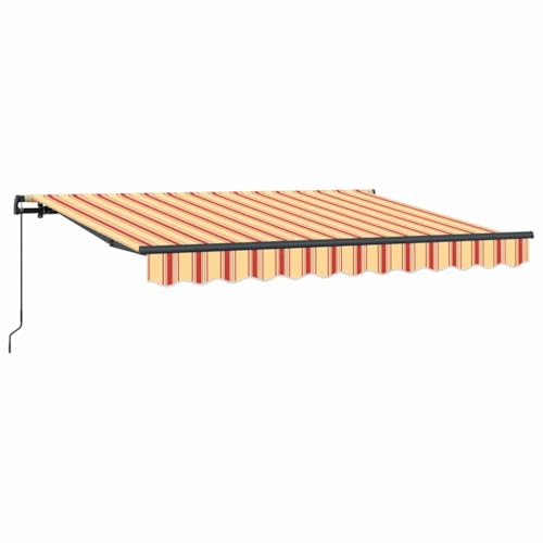 vidaXL Einziehbare Markise Mehrfarbig 350 x 200 cm, Garten- und Terrassenmarkise, rechteckig, modern, strapazierfähig, verstellbares Dach für Entspannung